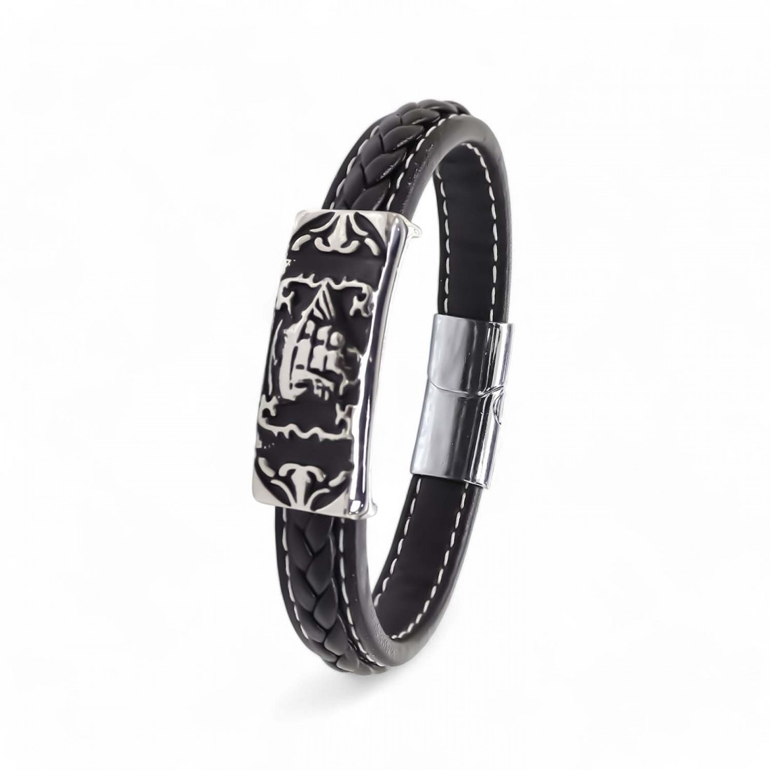 Çelik Ve Deri Bileklik