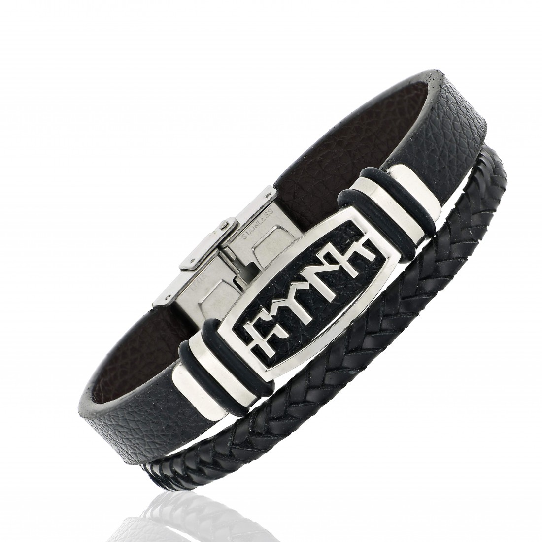 Toptan Çepni Göktürkçe Türk Damgası Çoklu Deri Ve Çelik Bileklik Fiyatları