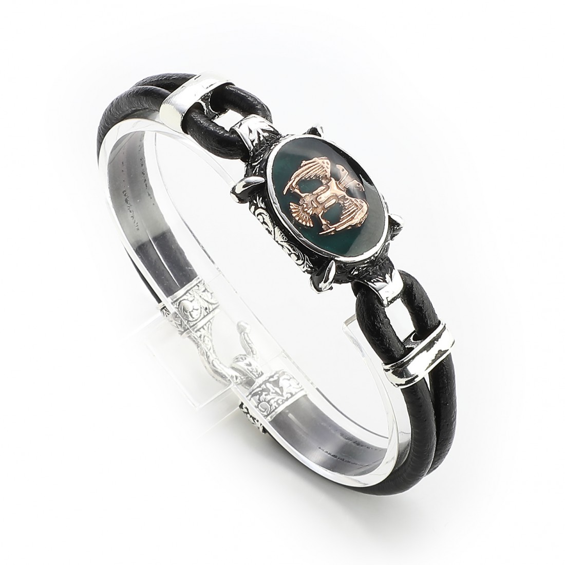 Toptan Çfit Başlı Kartal Figürlü Deri Kordonlu Otantik Bileklik Fiyatları