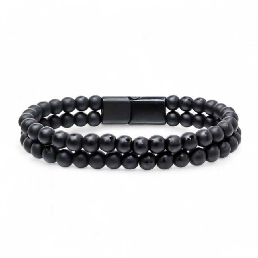 Çift Oniks Çelik Bileklik