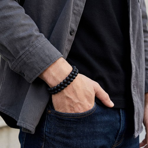 Çift Oniks Çelik Bileklik