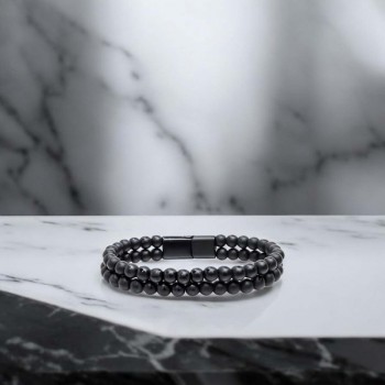 Çift Oniks Çelik Bileklik