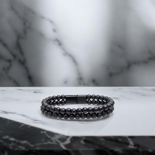 Çift Oniks Çelik Bileklik