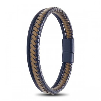 Çift Renk Çoklu Deri Bileklik