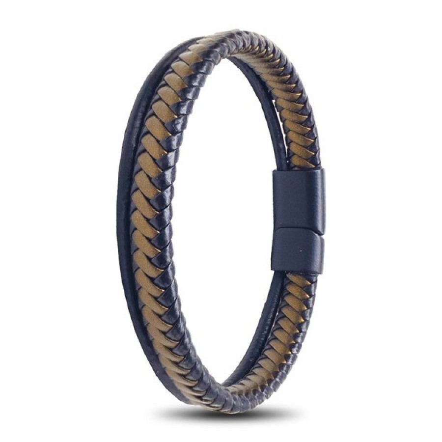 Çift Renk Çoklu Deri Bileklik