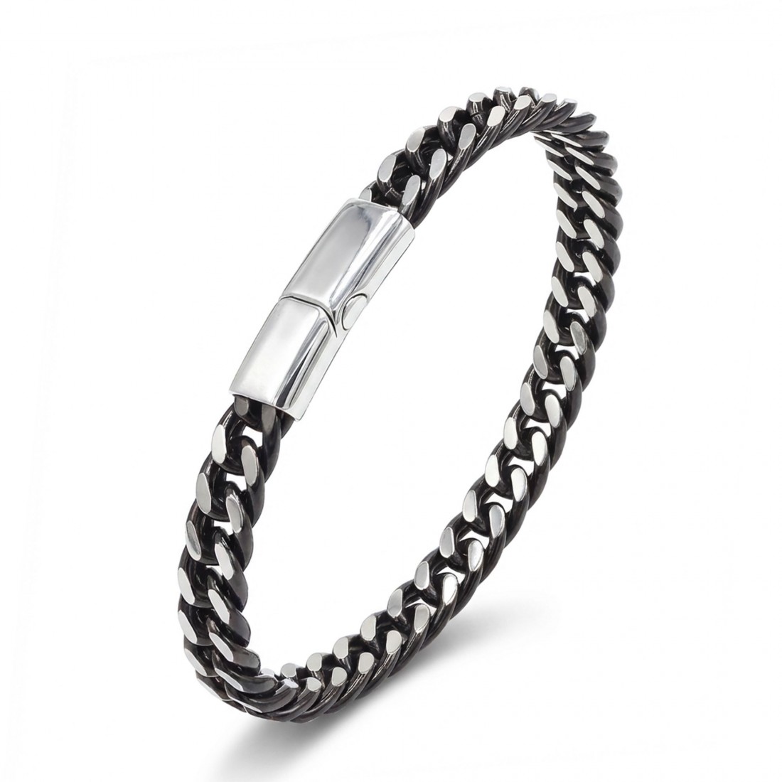 Çift Sıra Otantik Çelik Zincir Bileklik