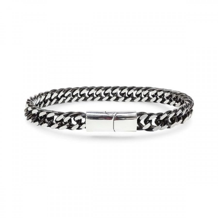 Çift Sıra Otantik Çelik Zincir Bileklik