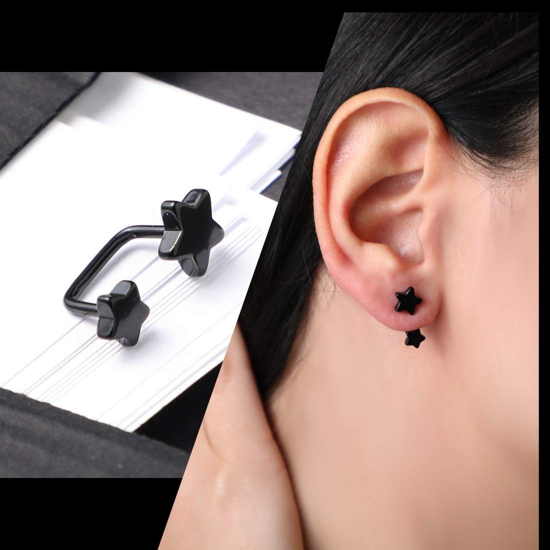 Toptan Çift Yıldız Taşsz Piercing Fiyatları