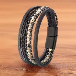 Dalmaçya Doğaltaş Ve Deri Bileklik