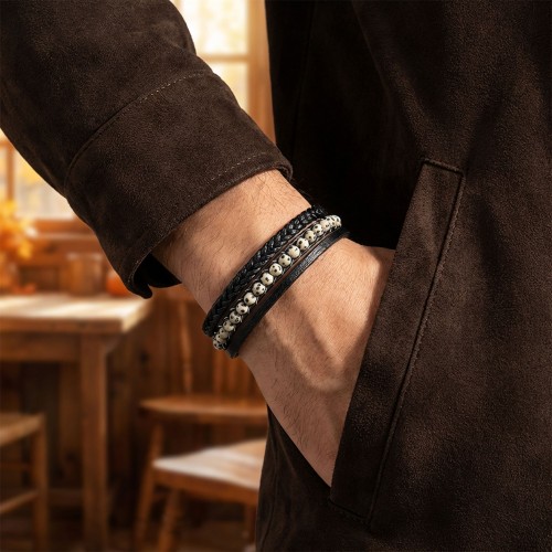 Dalmaçya Doğaltaş Ve Deri Bileklik