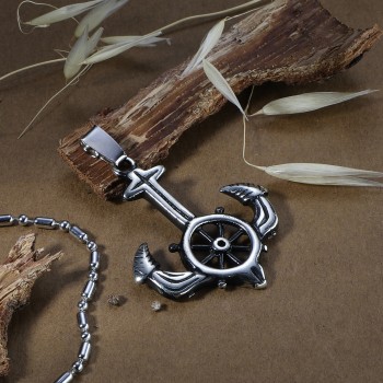 Denizci Dümen Çapa Paslanmaz Çelik Kolye Ucu