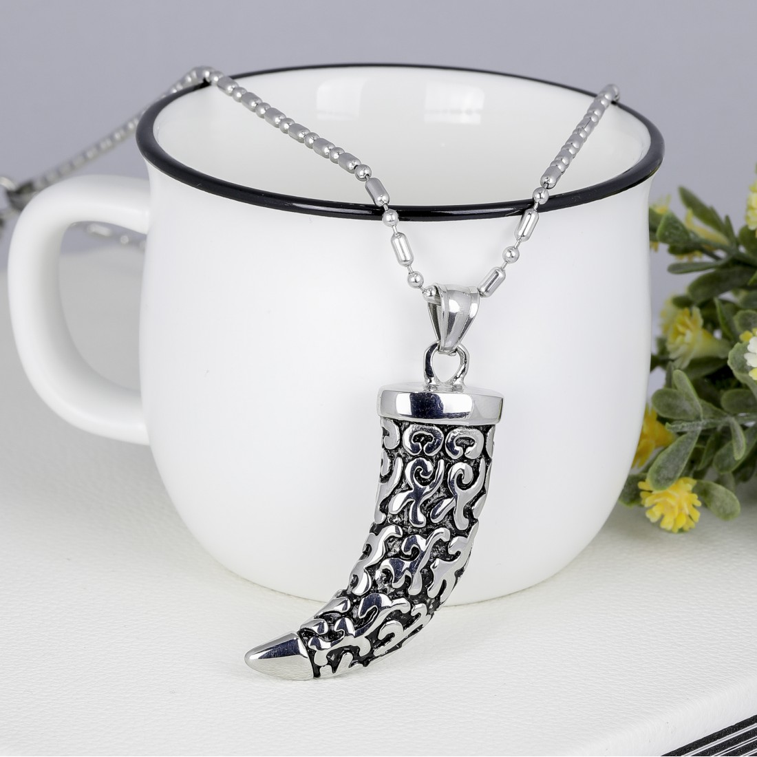 Toptan Deseli Kaplan Dişi Çelik Kolye Ucu Fiyatları