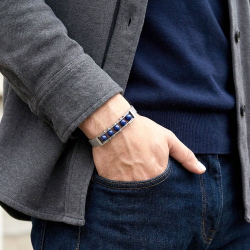 Doğal Taşlı ve Paslanmaz Çelik Bileklik