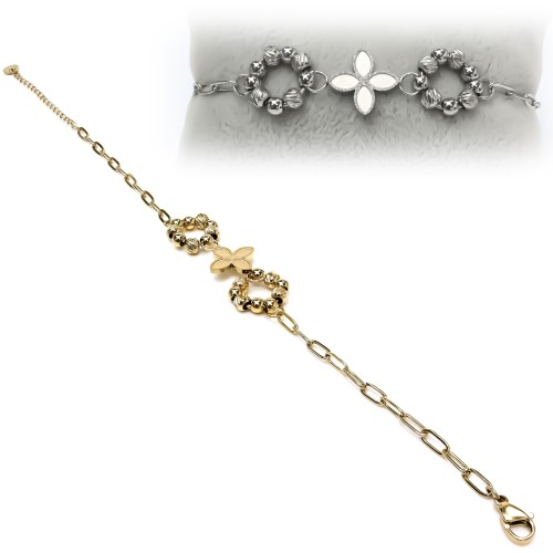 Dorika Yonca Kadın Çelik Bileklik