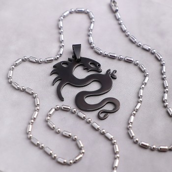 Ejderha Figürlü Çelik Kolye Ucu