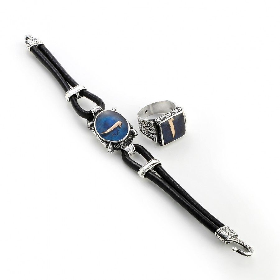 Toptan Elif Moifli Deri Kordonlu Mineli Bileklik Ve Yüzük Fiyatları