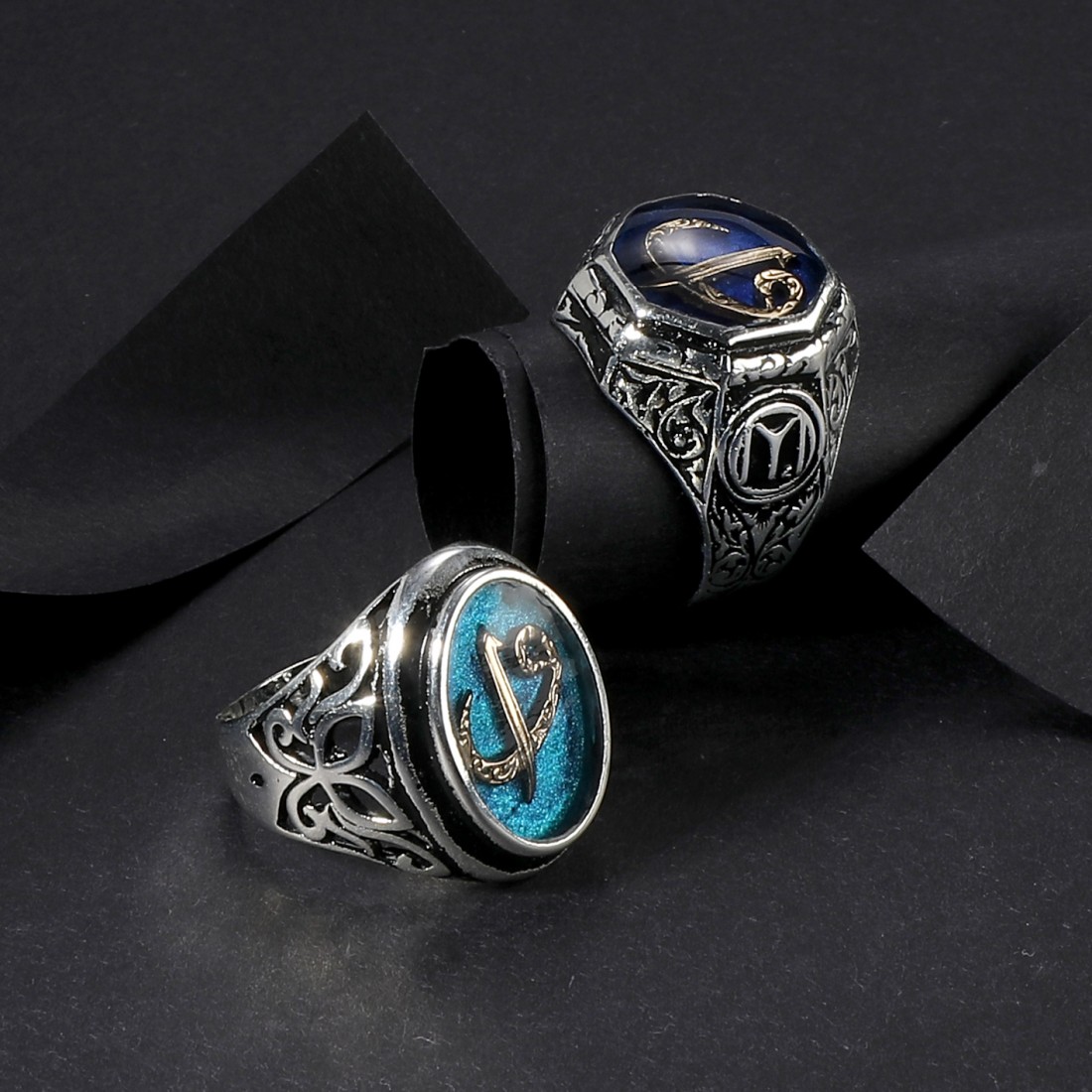 Toptan Elif-Vav Mineli Alloy Otantik Erkek Yüzük Fiyatları