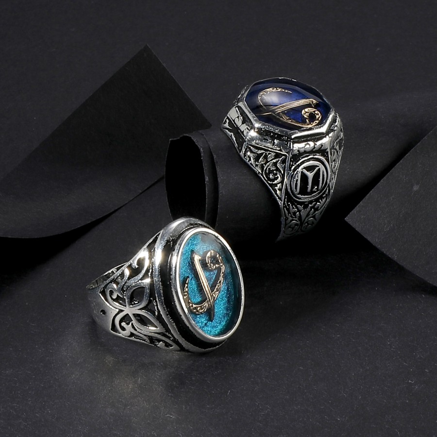 Toptan Elif-Vav Mineli Alloy Otantik Erkek Yüzük Fiyatları