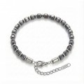 Esmas Kesim Hematit Ayaranabilir Çelik Zincir Bileklik