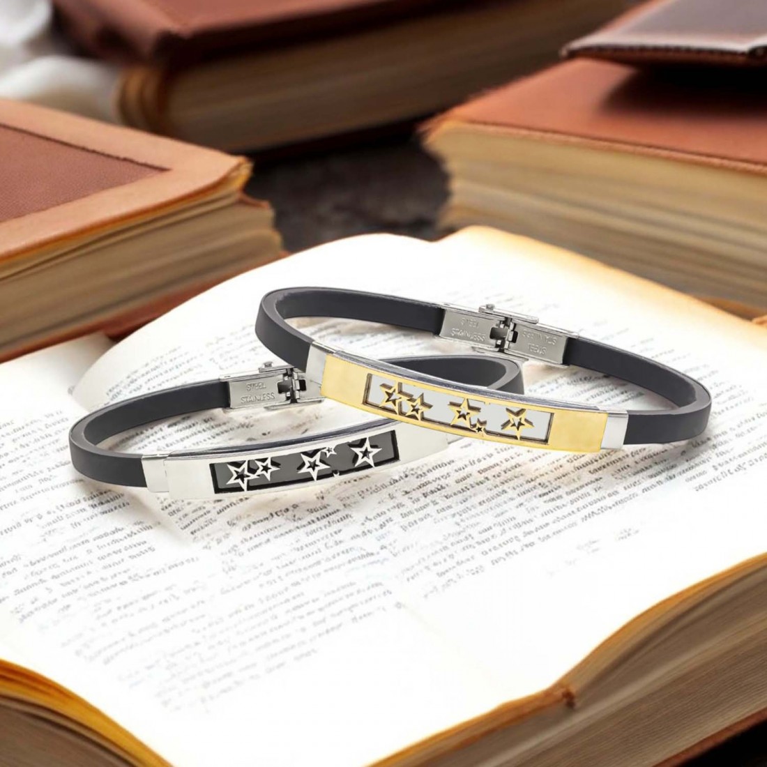 Galaksi Yıldızlar Desenli Çelik Bileklik
