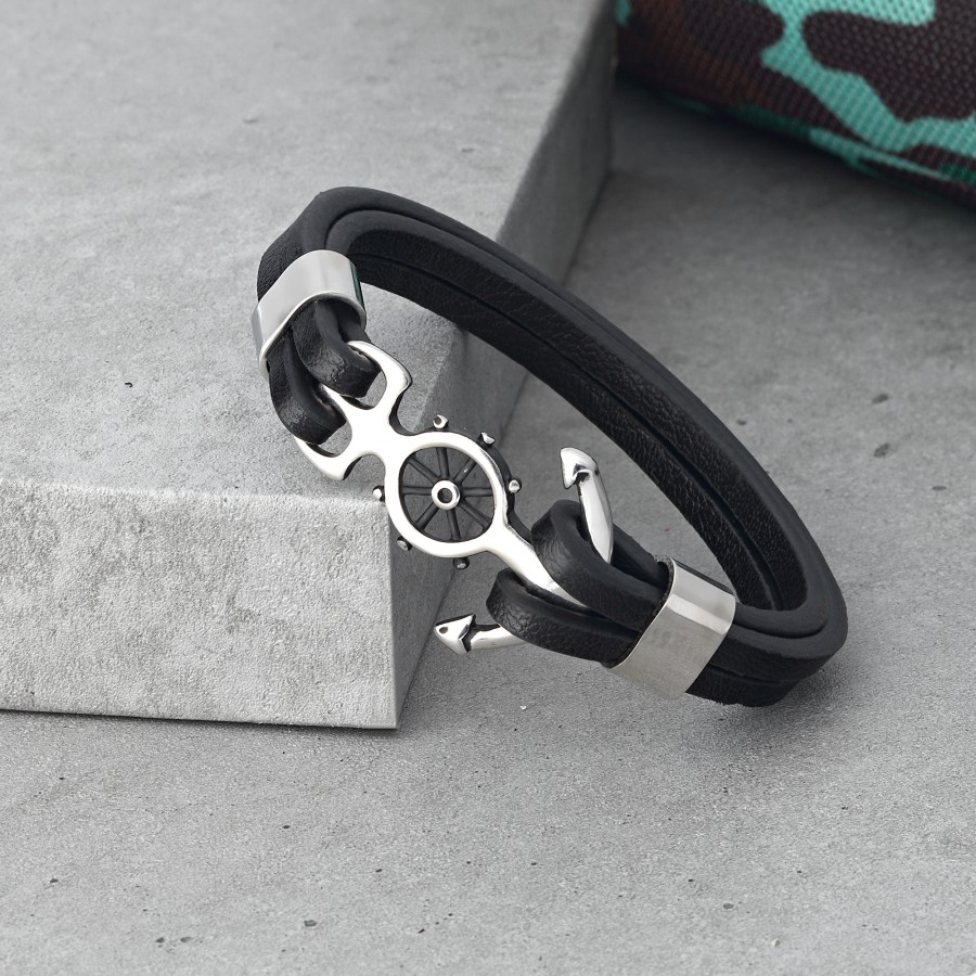 Gemi Çapası 316L Ayar Çelik Ve Orjinal Deri Billeklik