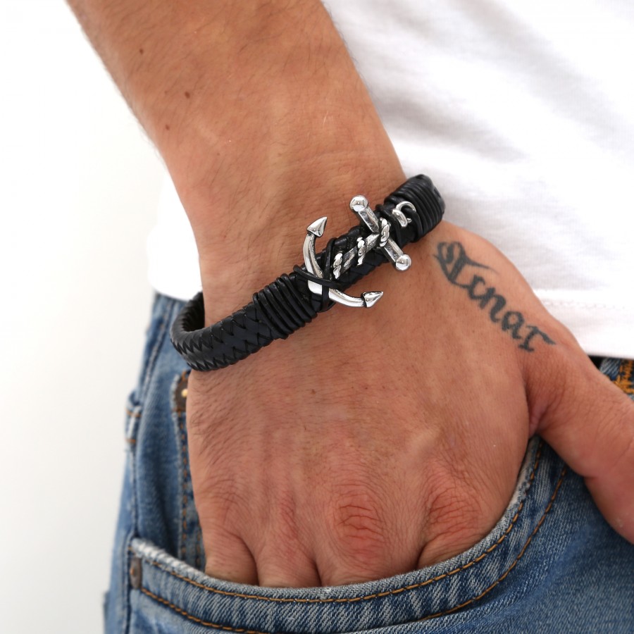 Toptan Gemici Çapası Figürlü 316L Ayar Çelik Ve Orjinal Deri Billeklik Fiyatları