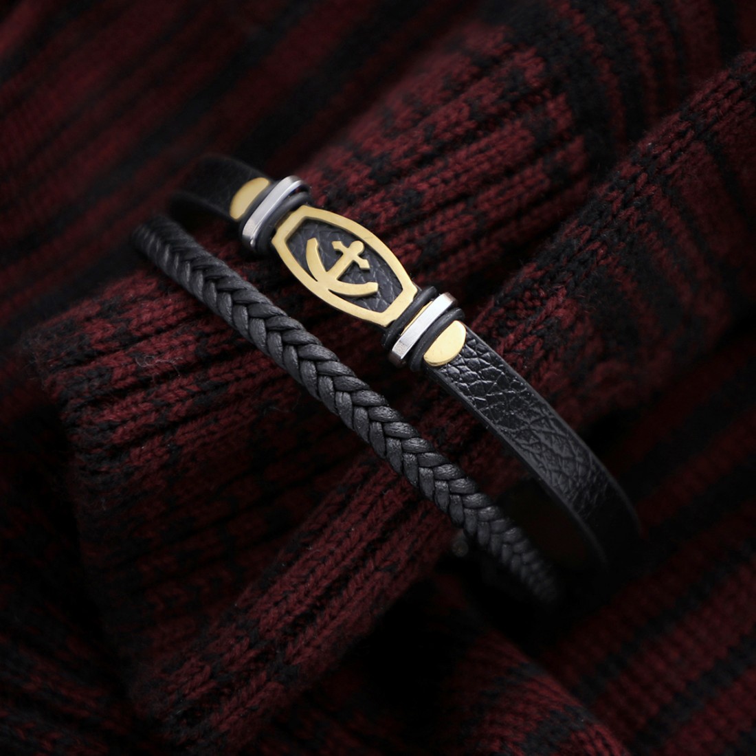 Toptan Gemici Çapası Salaç Çelik  Deri Bileklik Fiyatları