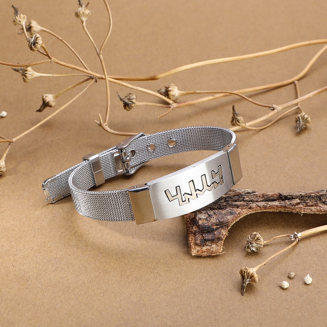 Toptan Göktürkçe Türk İşlemeli 316L Ayar Çelik Hasır Kordonlu Bileklik Fiyatları