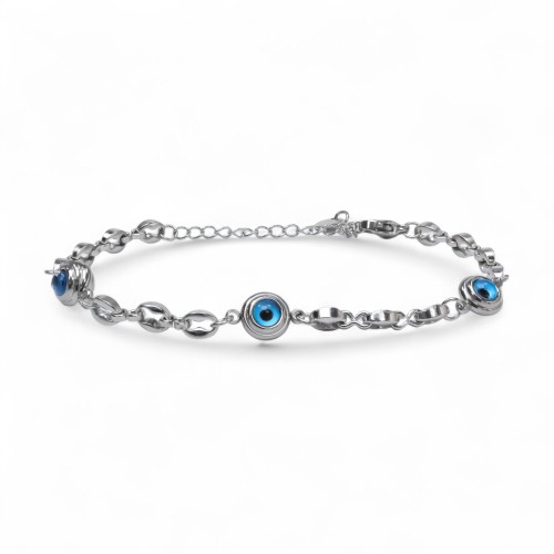 Göz Boncuklu Kadın Çelik Bileklik