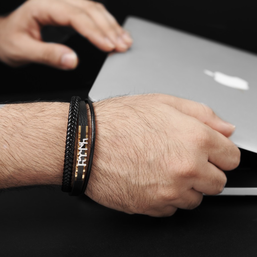 Toptan Güktürkçe Türk Yazılı Çoklu Hakiki Der Ve Çelik Bileklik Fiyatları