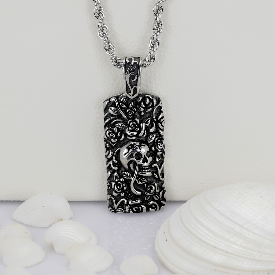 Toptan Güllü Kuru Kafa Çelik Kolye Ucu Fiyatları