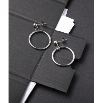 Halka Sallantılı Çelik Küpe