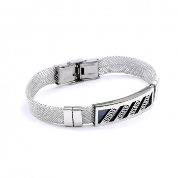 Hasır Kordonlu Çelik Bileklik