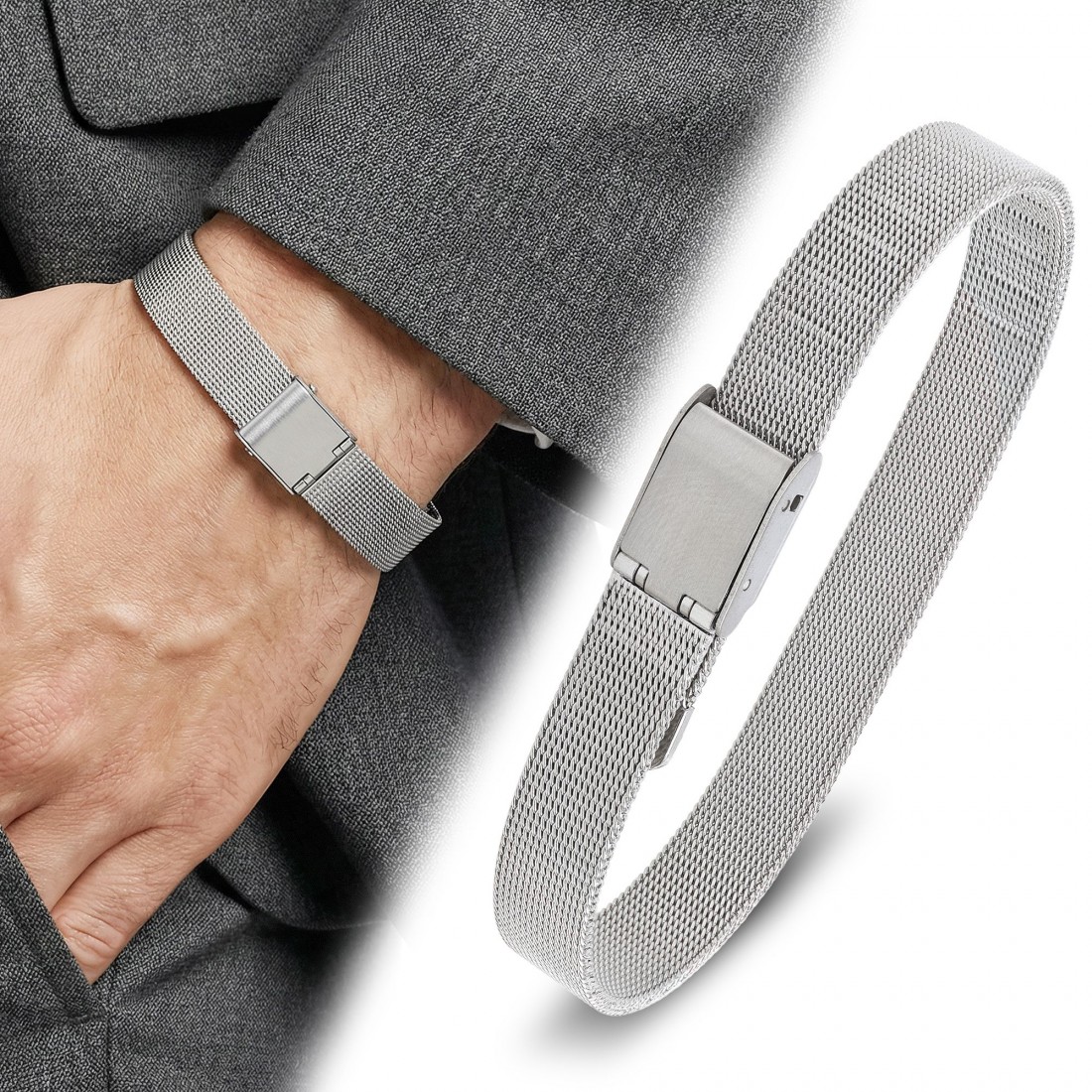 Hasır Örgü Çelik Bileklik