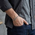 Hasır Örgü Model Çelik Zincir Erkek Bileklik – Çelik Kilitli