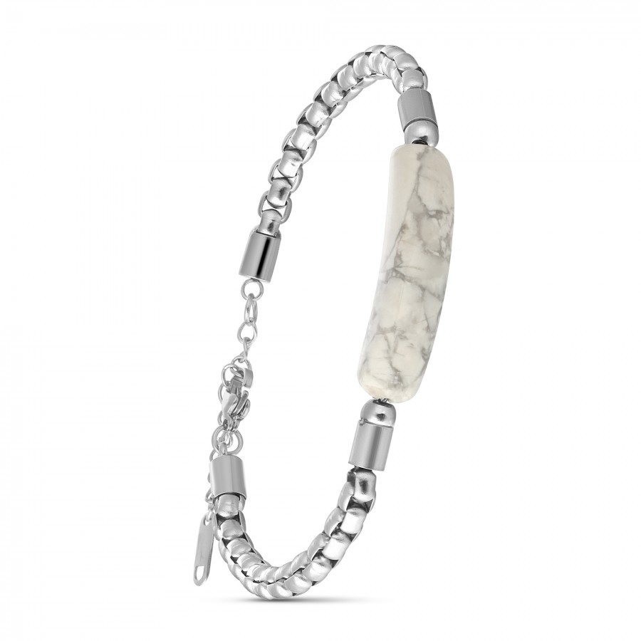 Havlit Doğal Taşlı Ve Ayarlanabilir Çelik Zincir Bileklik