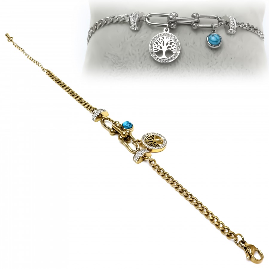 Hayat Ağacı Kadın Çelik Bileklik
