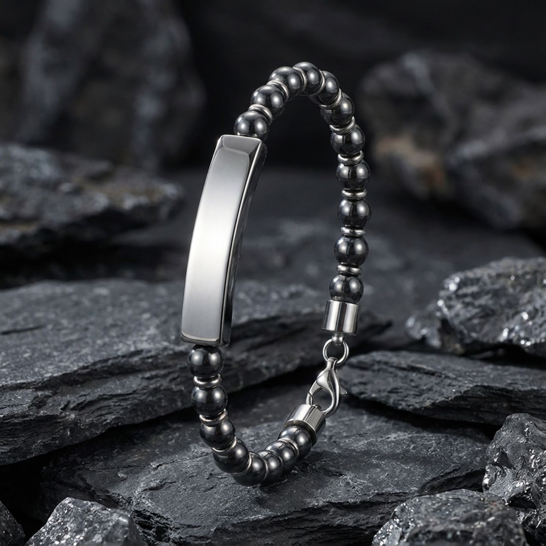 Men's Natural Stone Steel Bracelet 14195