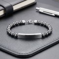 Men's Natural Stone Steel Bracelet 14195