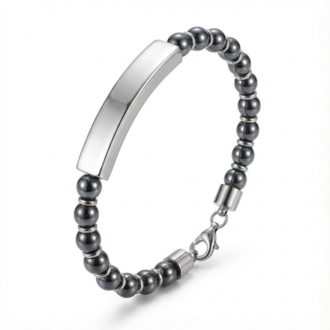 Men's Natural Stone Steel Bracelet 14195