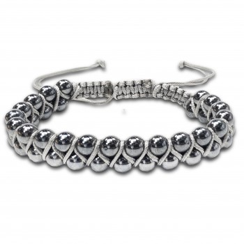 Hematit Doğaltaşlı Makrome Bileklik