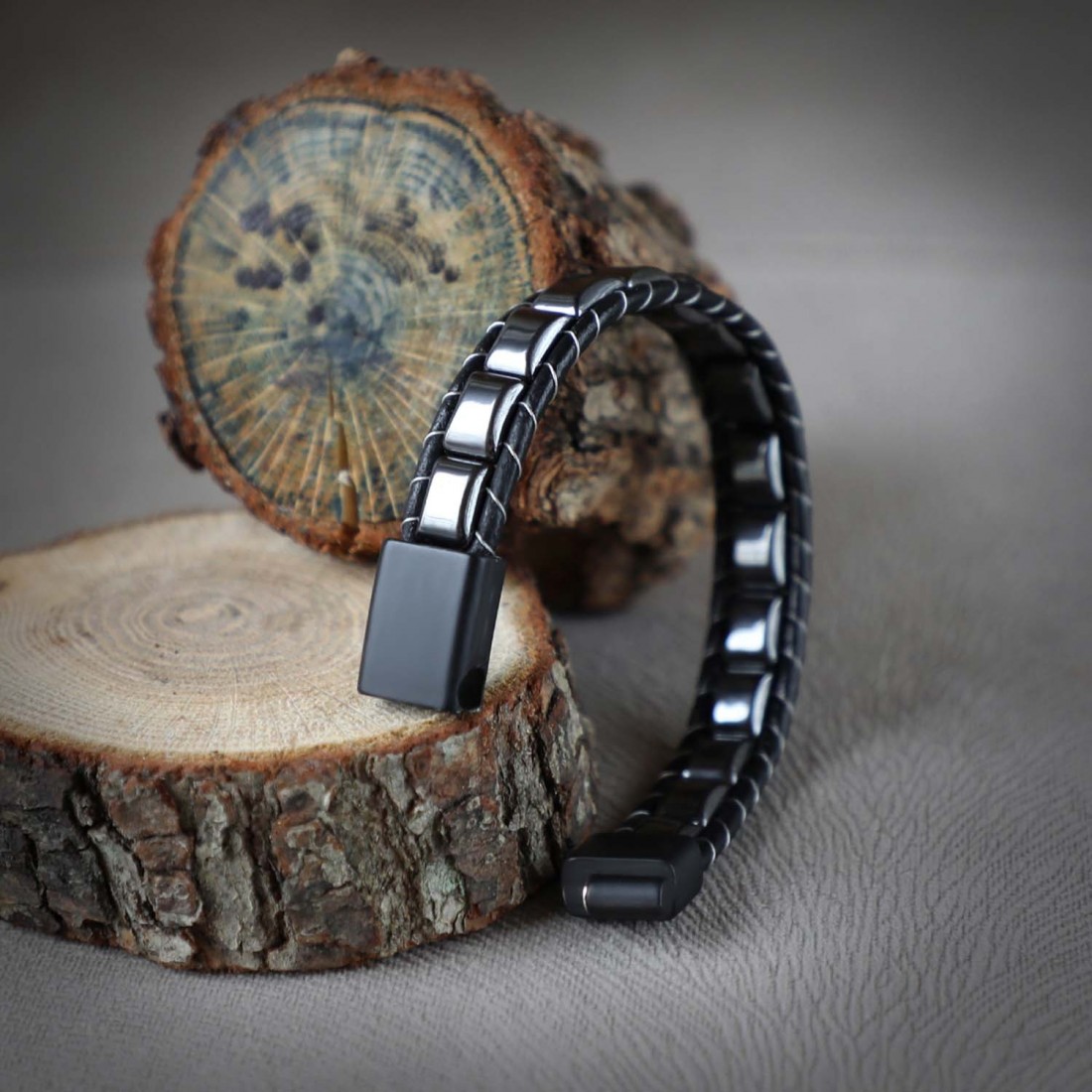 Toptan Hematit Örmeli Deri Bileklik Fiyatları