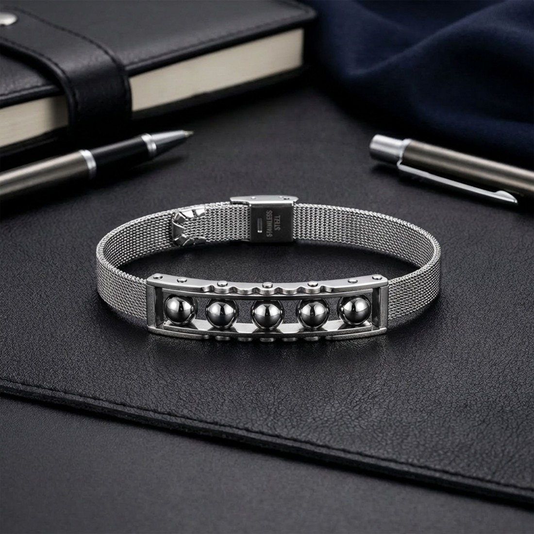 Hematit Taşı Ve Paslanmaz Çelik Bileklik