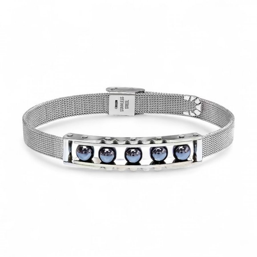 Hematit Taşı Ve Paslanmaz Çelik Bileklik