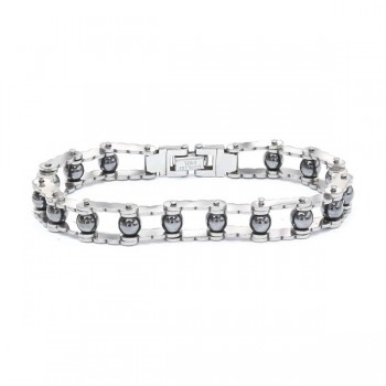 Men's Natural Stone Steel Bracelet 13282