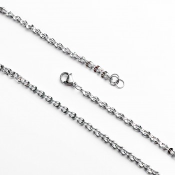 İç İçe Örgülü Çelik Kolye Modeli