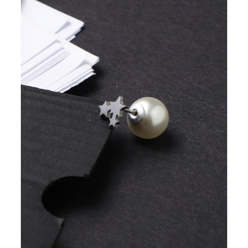 İnci Taşlı Çelik Küpe