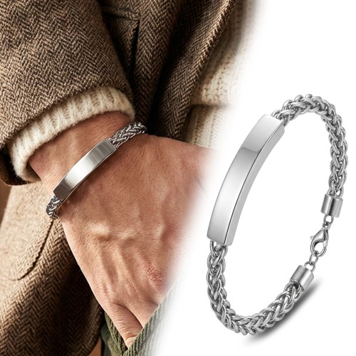 Men's Natural Stone Steel Bracelet 14187