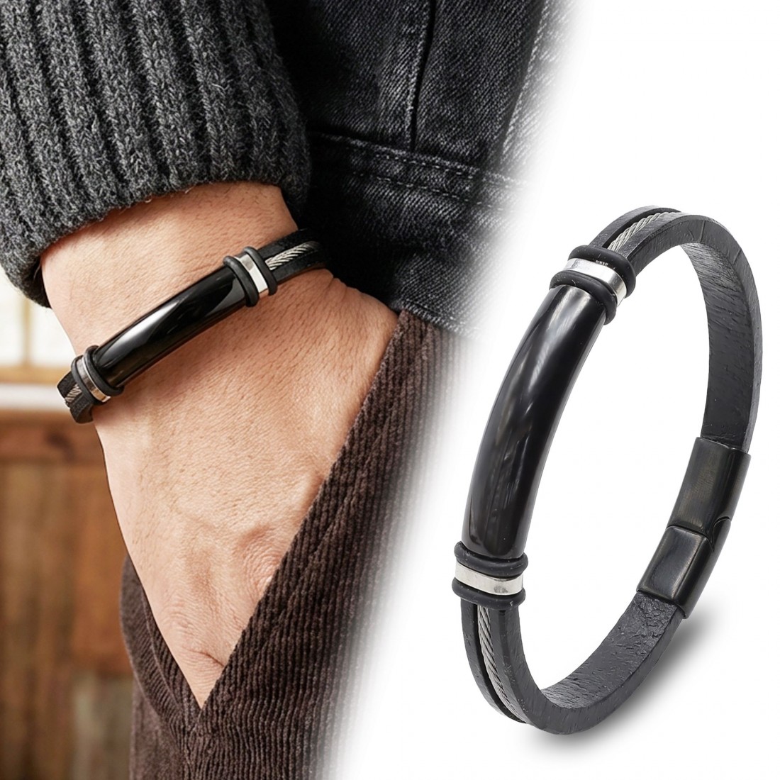 Men's Leather Bracelet 13983