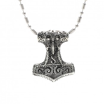 İskandinav Viking Thor Paslanmaz Çelik Kolye Ucu Büyük Boy